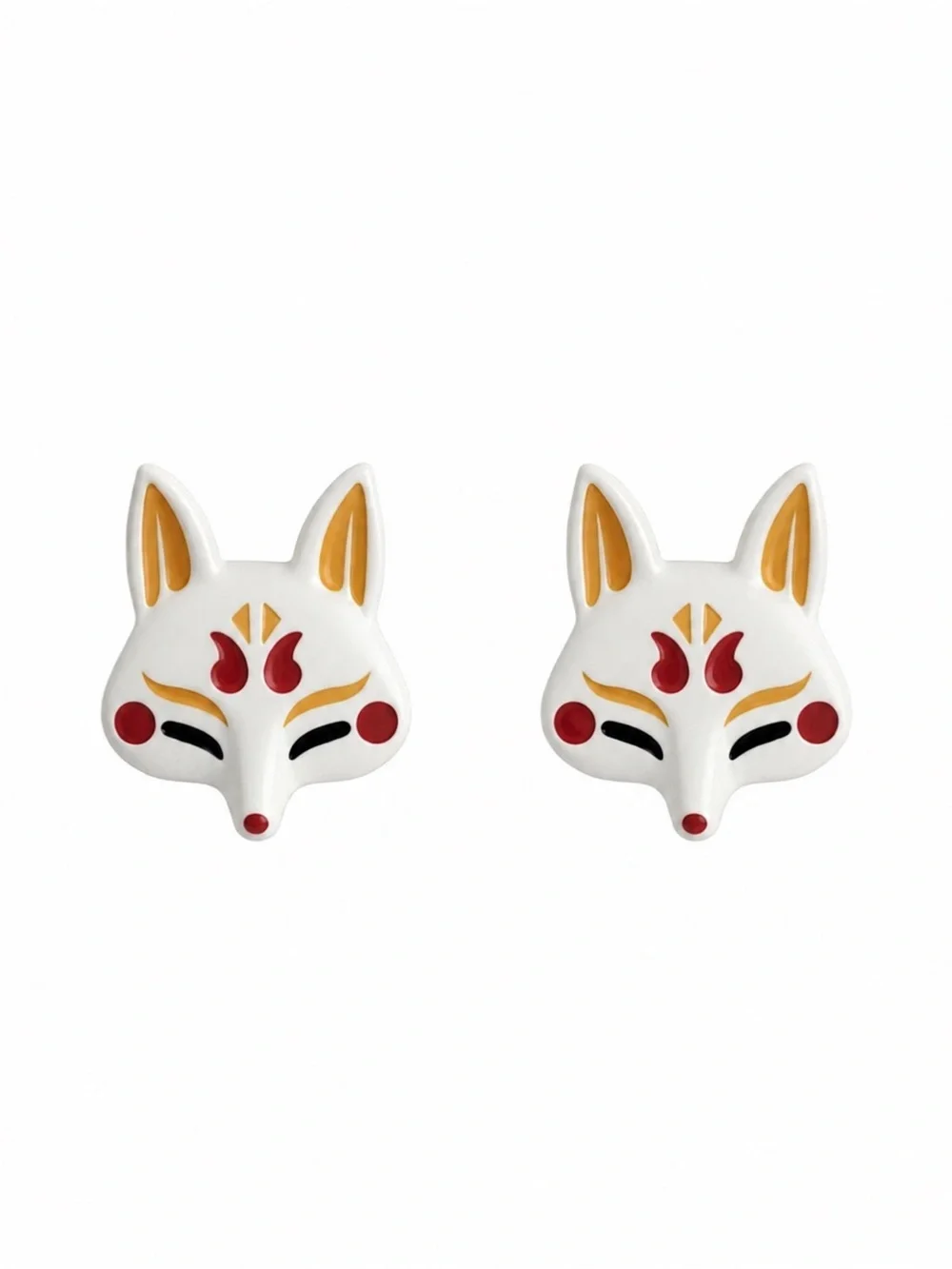 “Kitsune” Japanese Trickster Fox Supernatural Spirit Folklore Magic Kawaii Studs